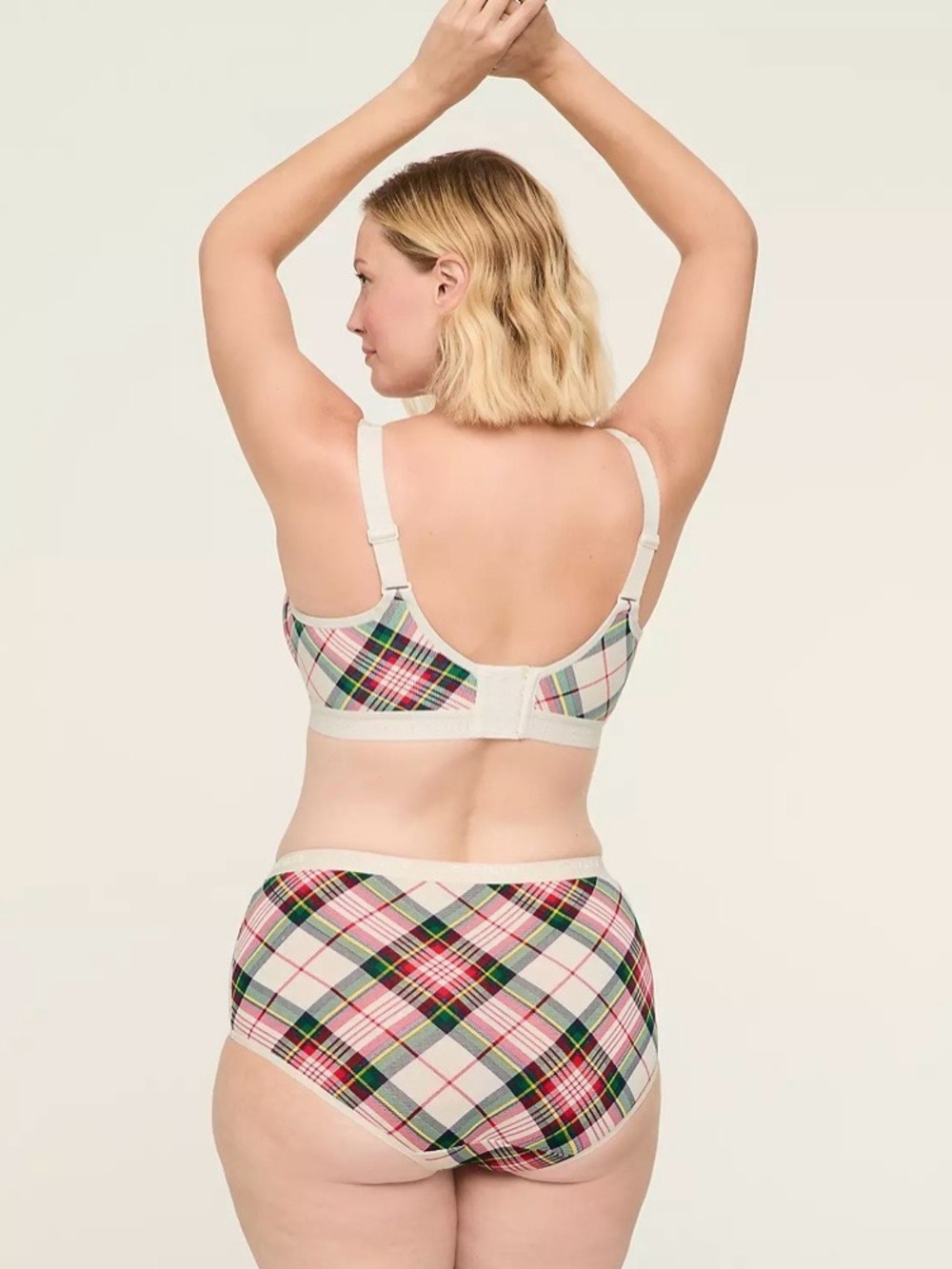 Lane Bryant Cacique Plaid Cotton Lightly Lined No-Wire Bra - Picture 3 of 13
